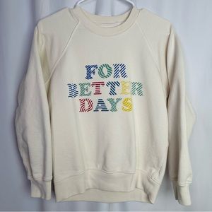ForDays Sustainable Organic Cotton “For Better Days” Crew Sweatshirt in cream